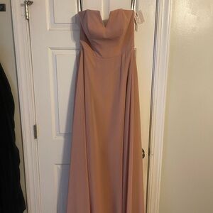 Elegant Strapless Pink Dress